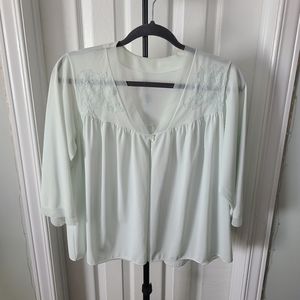 50's vintage icy baby blue bed jacket